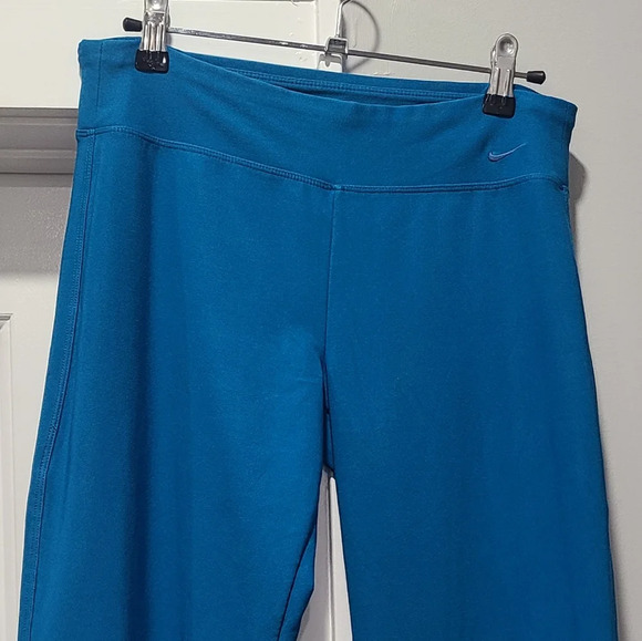 Nike Women's Vintage Dri-Fit Straight Leg Yoga Pants Small Turquoise Light Flaws - Picture 7 of 11